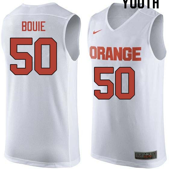 Youth #50 Roosevelt Bouie Syracuse White College Basketball Jerseys Sale-White - Click Image to Close